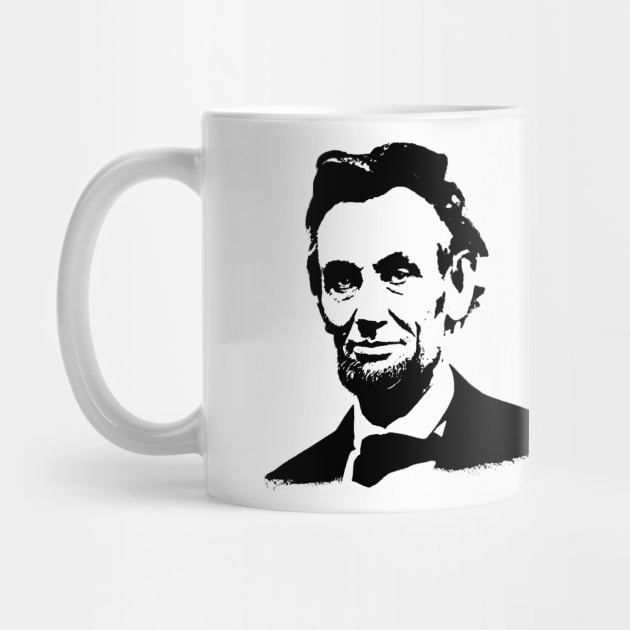 Abraham Lincoln Portrait Pop Art Black White by phatvo